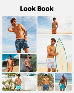 กางเกงว่ายน้ำชายลายดอกไม้ แห้งเร็ว ใส่สบาย ระบายอากาศได้ดี กันน้ำ ผ้าทอ มีเชือกผูกเอว ทรงพอดีตัว - Product Image 2