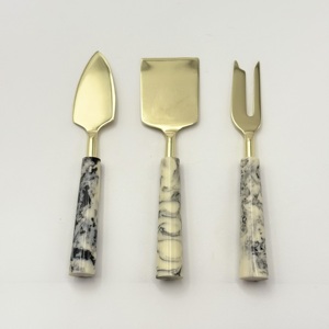 Wholesale Resin Handle Stainless Steel <b>Cheese</b> Butter Spreader <b>Cheese</b> Slicer Classic Stainless Steel Luxuries White Resin Handle - Product Image 4