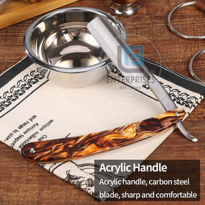 Best Selling Stainless Steel Wood Handle Reusable High Quality <b>Straight</b> Shaving <b>Razors</b> - Product Image 4