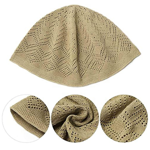 Aïd islamique hommes prière chapeaux Koofi musulman Topi casquette tricot Taqiyah Takkhe concepteur en relief Namaz extensible prière Topi - Product Image 3