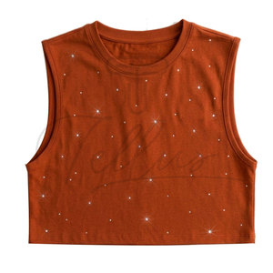 New Arrivals Breathable Women <b>Rhinestone</b> <b>crop</b> <b>top</b> Latest Style Women's <b>Rhinestone</b> <b>crop</b> <b>top</b> Available In all sizes - Product Image 3