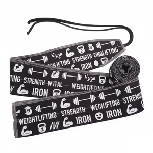 Bandes de soutien pour poignets de musculation, haltérophilie, culturisme, en coton, personnalisables - Product Image 1