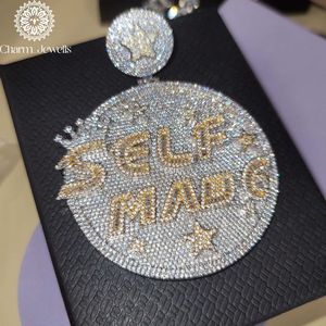 Pendentif Hip Hop Charm_Jewells en Argent 925 avec Perle d'Eau Douce et Moissanite Taille Brillant, Plaqué Or, Thème Couronne, pour Homme, Usage Quotidien - Product Image 4
