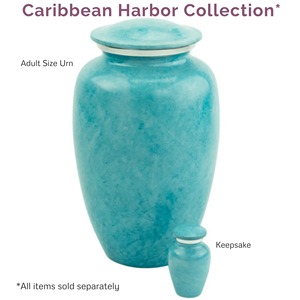 Urna Funeraria Caribbean Harbor, Estilo Americano, Color Blanco, Capacidad de 200 Pulgadas Cúbicas, Marca LU, para Amantes del Agua y la Playa - Product Image 4