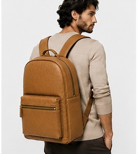 Black Genuine Leather Vintage Mens Business Travel Laptop <b>Backpack</b> <b>Waterproof</b> Anti-Theft Winter Polyester Zipper Portable - Product Image 5