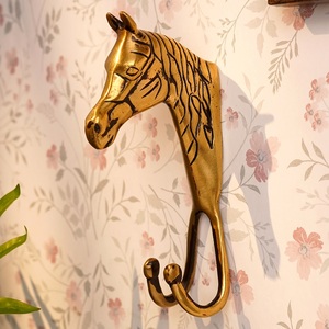 Handmade Traditional Golden Brass Zebra Head Wall Mounted Coat <b>Hook</b> Hanger for Hats Bags Clothes Heavy Duty Reusable Wholesale - Product Image 3