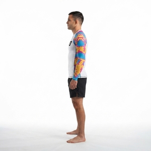 Rashguard MMA personnalisé sublimé à manches courtes, T-shirt de compression d'entraînement BJJ pour grappling, OEM - Product Image 3
