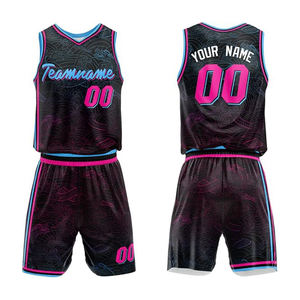 Tenues de basketball respirantes en polyester, maillots et shorts personnalisés pour hommes, séchage rapide, ensembles de sublimation thermique pour équipes - Product Image 6