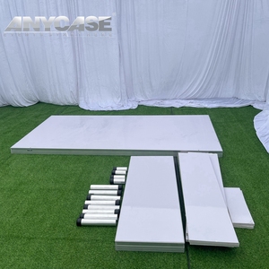 Scène blanche brillante personnalisable de 8 x 16 pieds pour événements, mariages et locations, installation rapide et portable pour la location - Product Image 4