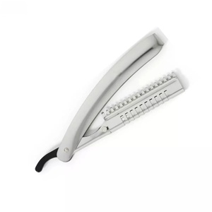 Navaja Profesional de un Solo Filo, Hoja de Acero Inoxidable, Uso en Barberías, Mango de Plástico para Diestros, No Desechable - Product Image 2