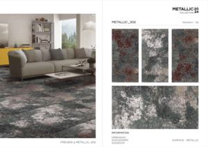 กระเบื้องพอร์ซเลนเมทัลลิกอัลฟ่า 600x1200 ขนาดใหญ่พิเศษ ผิวมันเงา พรีเมียม สำหรับตกแต่งผนังและพื้น ภายในและภายนอกอาคาร ดีไซน์ทันสมัย รุ่นพลัส อีลิท - Product Image 3