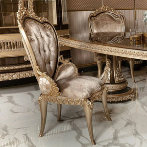 Luxury Rococo Dark Mahogany Wood Carved Antique Dining <b>Table</b> Set High-End Eco-Friendly Furniture for European Style Villa - Product Image 3