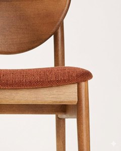 Juego de comedor escandinavo de lujo, madera maciza, muebles minimalistas modernos con sillas tapizadas - Product Image 4