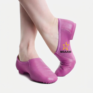 MBAANI Chaussures de danse jazz pour femmes, ballerines souples vert menthe en cuir véritable, chaussures d'entraînement - Product Image 6