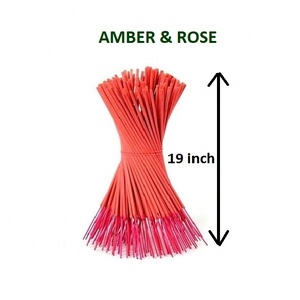 Varillas de incienso de 19 pulgadas, color ámbar y rosa, suministro a granel (rojo) - Product Image 1