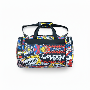Bolsa de lona con estampado de arte pop de cómics de primera calidad - Equipaje de viaje de estilo retro - Product Image 1