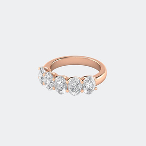 Anillo de banda con cinco piedras de corte ovalado de 2.50 quilates y engaste de garras - Product Image 3