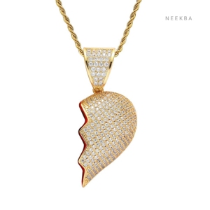 Pendentif Goutte de Larme – Moissanite Givrée en Argent 925 – Pendentif « Pain to Power » – Cœur Brisé Moissanite Brillante « Split Love » - Product Image 4