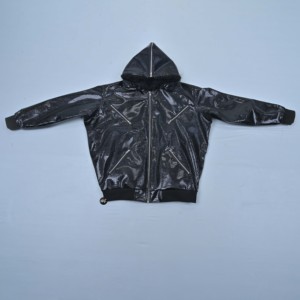 Veste matelassée unisexe d'hiver de haute qualité, en cuir véritable, à capuche, coupe-vent, légère, élégante, tendance, de luxe, vente en gros - Product Image 2