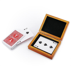 Wood Business <b>Card</b> <b>Box</b> for Playing <b>Cards</b> Open Display for Receptions Wood <b>Card</b> Holder Top Selling Sale - Product Image 1