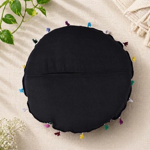 Embroidered <b>Round</b> Floor Pillow Cover Patchwork Cotton Meditation <b>Cushion</b> - Product Image 2