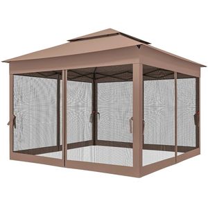 Pergola e Gazebo Marrone per Esterni con Tettoia Parasole per Terrazza - Product Image 5