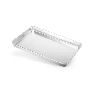 Plat de service rectangulaire en métal avec incrustation dorée, finition polie, design moderne et luxueux, vaisselle durable pour les fêtes - Product Image 5
