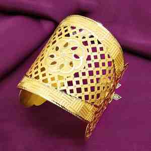 Pulseras Ajustables de Latón con Filigrana Chapada en Oro de 14K, 18K, 24K, Diseño Tradicional, Venta al por Mayor - Product Image 1