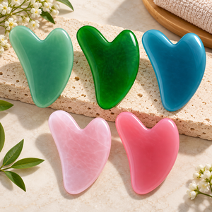 Masseur facial en forme de cœur, Gua Sha en résine, outil de massage corporel, outil de raclage, soin de la peau, sculpture du visage, accessoire de beauté et de bien-être - Product Image 6