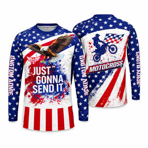 Jersey de Motocross Personalizado 2026 USA OEM para Hombre, Camiseta de Carreras de Motocross con Bandera Americana, Manga Larga, MX Off Road Enduro ATV - Product Image 2