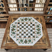 Boîte de rangement en marbre 100% pour jeu d'échecs |   Jeu d'échecs artisanal noir et blanc |   Jeu de stratégie classique pour adultes Angel Animal