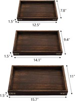 Ensemble de plateaux de service rétro pour fête, 3 designs personnalisables, bois écologique, fabrication artisanale, durable, pour nourriture, thé, café, décoration de la maison, cadeau de cuisine