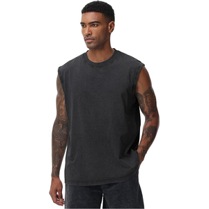Camiseta sin mangas informal de algodón liso para hombre, transpirable, para verano, para gimnasio, servicio OEM personalizado - Product Image 2