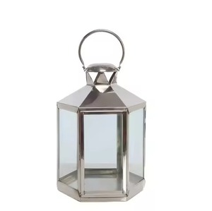 <b>Silver</b> Metal <b>Lantern</b> Vintage Candle Holder for Traditional Wedding Garden Patio Restaurant Hotel Home Decoration - Product Image 5