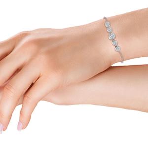 Bracelet à 5 pierres serties de diamants ronds cultivés en laboratoire de 0,63 CTW, or rose 9 carats - Product Image 5