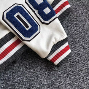 Chaqueta Varsity de Cuero Genuino de Alta Calidad para Hombre, Personalizable al por Mayor, con Mangas Estilo Letterman, Diseño de Béisbol - Product Image 3
