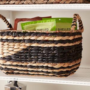 Panier rectangulaire en jacinthe d'eau noire mélangée, fait main, pour rangement, vente en gros, écologique, fabriqué au Vietnam - Product Image 3