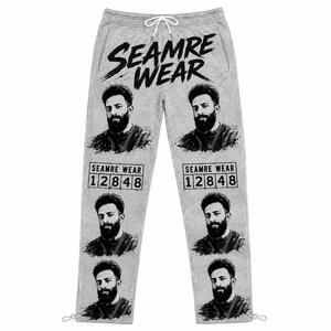 Men's Red Printed Streetwear Cotton Fleece Quick Dry Heavyweight <b>Drawstring</b> Jogger Sweatpants Asali <b>Trousers</b> - Product Image 3