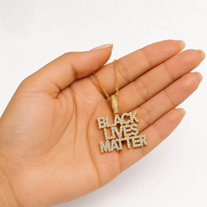 Collar personalizable de hip hop con letras en bloque de oro macizo de 10K, nombre en letra cursiva, colgante fino con diamantes de moissanita, regalo. - Product Image 4