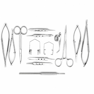 Ensemble d'instruments de microchirurgie ophtalmique avec ciseaux ophtalmiques - Outils chirurgicaux de base certifiés CE Classe I Conforme à la norme ISO13485 - Product Image 1