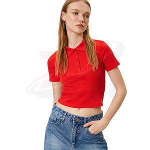 เสื้อโปโลผู้หญิงแบรนด์ส่วนตัว รับผลิตตามแบบ OEM ผ้าฝ้าย แขนสั้น ทรงพอดีตัว ผลิตจำนวนมาก เสื้อลำลอง - Product Image 2