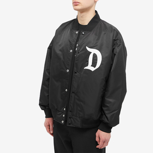 Custom Letter D Print Oversized <b>Black</b> Bomber Jacket Men Retro Streetwear Varsity Baseball Coat Hip Hop <b>Windbreaker</b> Outerwear - Product Image 4