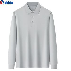 Camiseta de Punto Transpirable para Hombre, Estilo Casual, Unisex, de Manga Larga, Color Sólido, Cuello Camisero, Logotipo Frontal, Otoño/Invierno - Product Image 3