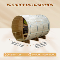 Sauna Barrel Luar Ruangan Pintar Terintegrasi Kontrol WiFi Dengan Standar Keamanan Terdaftar ETL Pod Kesehatan Mewah untuk Halaman Belakang Meksiko