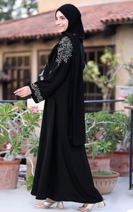 Ropa Islámica Premium, Abaya Larga Transpirable de Crepé Jazz, Conjunto de Túnica Maxi para Mujer, Bordado con Piedras/Cuentas para Oración - Product Image 2