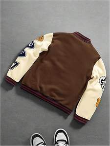 เสื้อแจ็คเก็ตเลตเตอร์แมนผู้ชายสำหรับฤดูหนาว ให้ความอบอุ่น สวมใส่สบาย คอตั้ง โลโก้ด้านหน้า กันลม คุณภาพสูง เป็นมิตรกับสิ่งแวดล้อม ราคาสมเหตุสมผล - Product Image 5