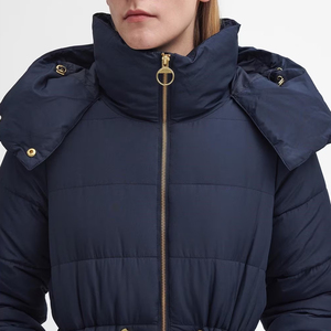 Service OEM, prix d'usine, veste longue à capuche pour femme, hiver, fermeture éclair, respirante, confortable, doublure en coton, faible MOQ 10 pièces - Product Image 6