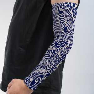 Manchon de bras personnalisé pour homme, imprimé cachemire bleu, anti-UV, compression rafraîchissante pour le cyclisme et les sports de plein air, design respirant pour adulte 2026 - Product Image 2