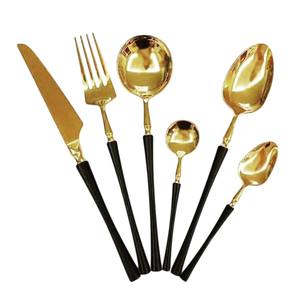 Ensemble de couverts de qualité au design classique, en acier inoxydable, avec poignée rose et finition dorée, pour la salle à manger, la table, les cadeaux - Product Image 4