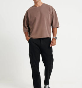 Men's Oversize T-Shirt 100% Cotton Eco-Friendly Breathable <b>Low</b> MOQ Factory Direct Supply Solid Color - Product Image 2